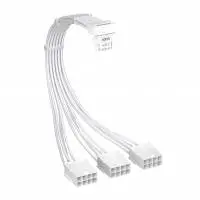 Кабел 1stPlayer Custom Sleeved Modding Cable White - 3 x PCIe 8-pin to 12VHPWR - FM3-B-WH