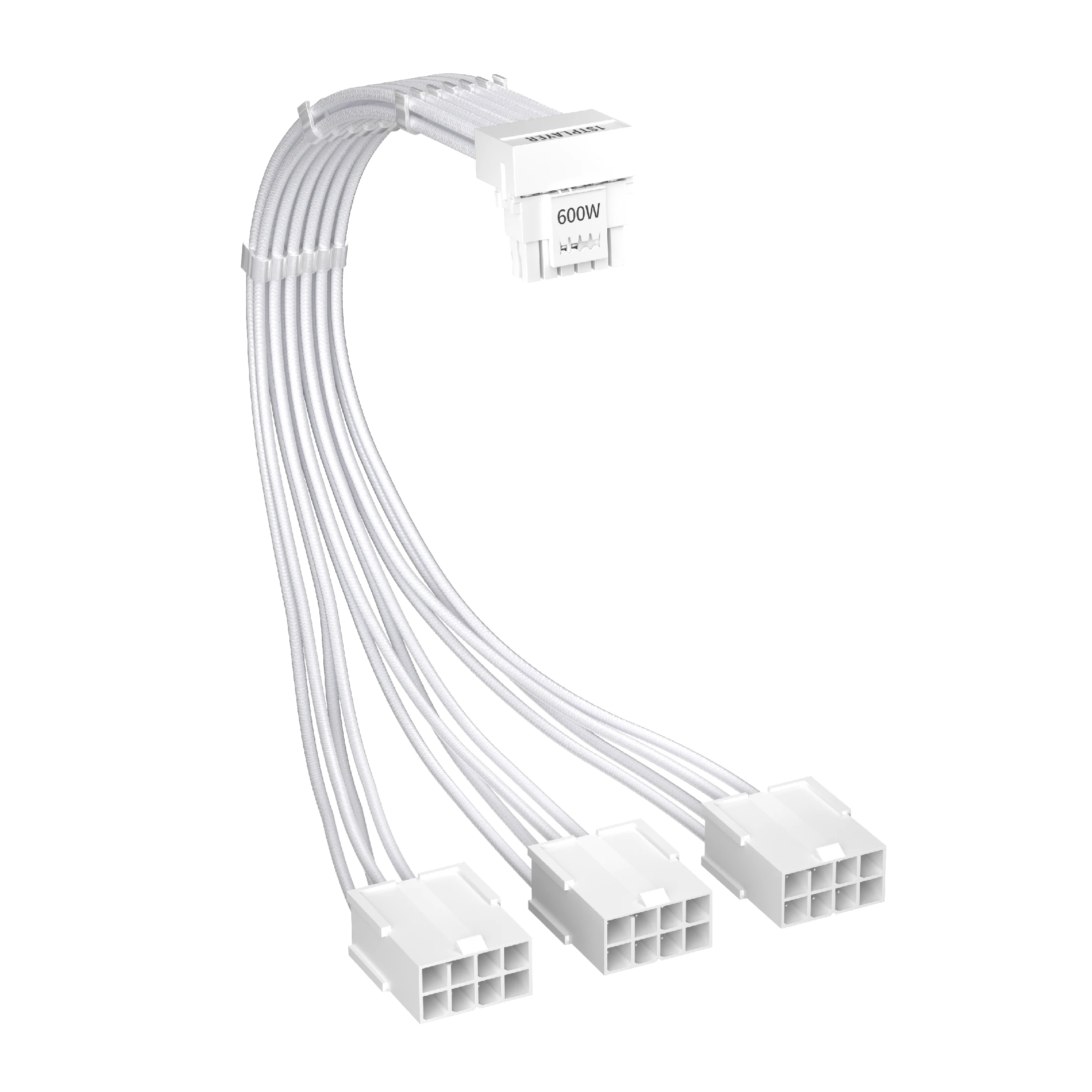Кабел 1stPlayer Custom Sleeved Modding Cable White - 3 x PCIe 8-pin to 12VHPWR - FM3-B-WH