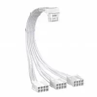 Кабел 1stPlayer Custom Sleeved Modding Cable White - 3 x PCIe 8-pin to 12VHPWR - FM3-B-WH