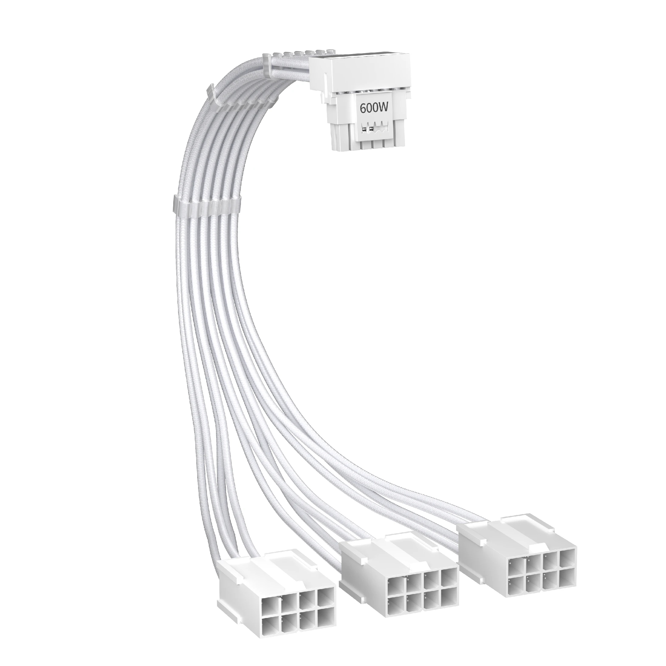 Кабел 1stPlayer Custom Sleeved Modding Cable White - 3 x PCIe 8-pin to 12VHPWR - FM3-B-WH