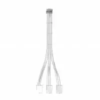 Кабел 1stPlayer Custom Sleeved Modding Cable White - 3 x PCIe 8-pin to 12VHPWR - FM3-B-WH