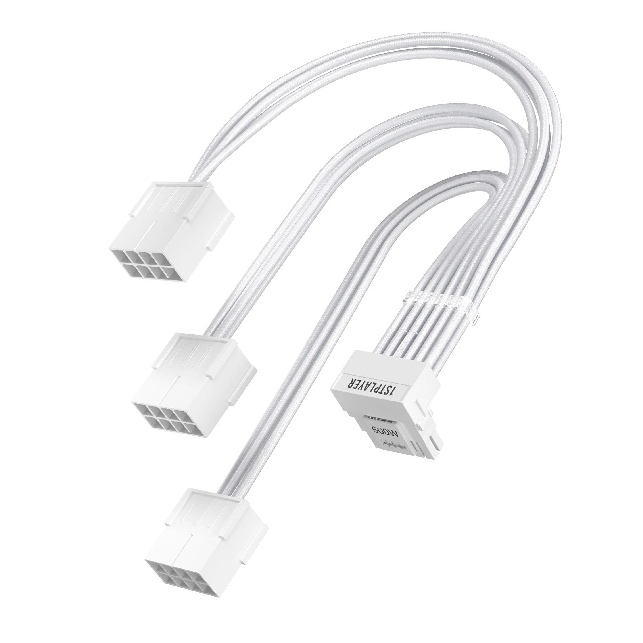 Кабел 1stPlayer Custom Sleeved Modding Cable White - 3 x PCIe 8-pin to 12VHPWR - FM3-B-WH