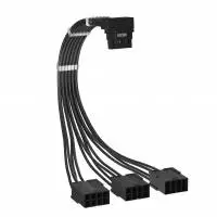 Кабел 1stPlayer Custom Sleeved Modding Cable Black - 3 x PCIe 8-pin to 12VHPWR - FM3-B-BK
