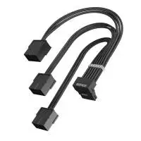 Кабел 1stPlayer Custom Sleeved Modding Cable Black - 3 x PCIe 8-pin to 12VHPWR - FM3-B-BK