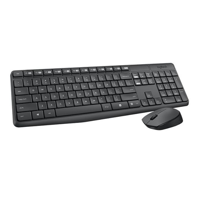 Kit clavier sans fil avec souris Logitech MK235, Gris foncé