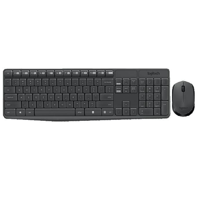 Kit clavier sans fil avec souris Logitech MK235, Gris foncé