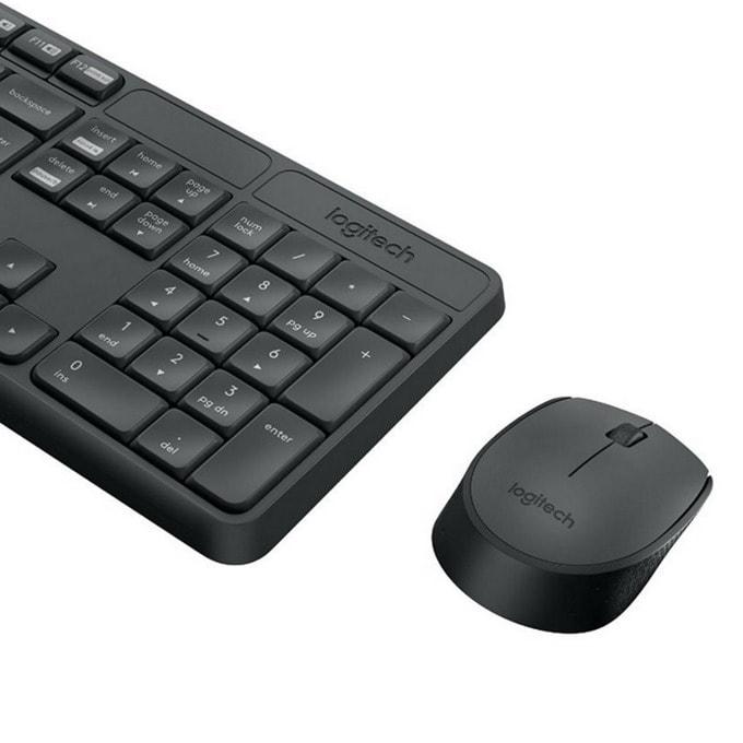 Kit clavier sans fil avec souris Logitech MK235, Gris foncé