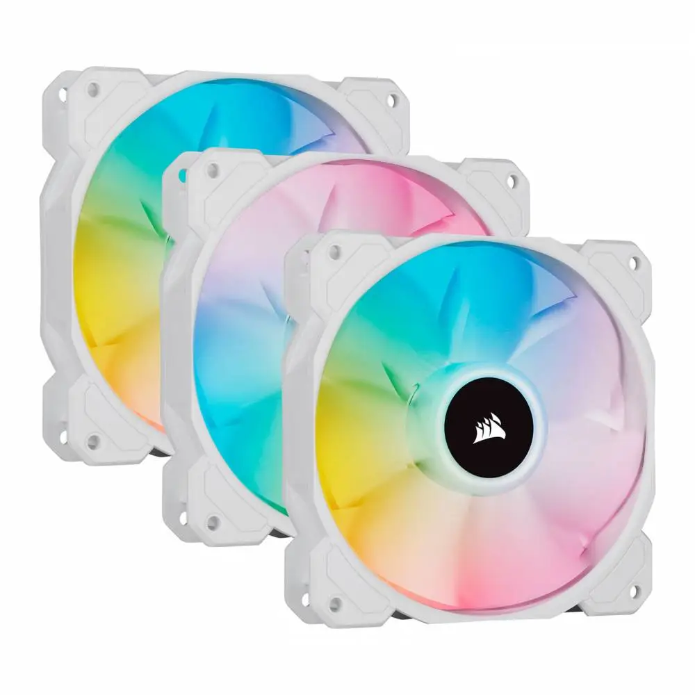 Вентилатори Corsair iCUE SP120 RGB ELITE Performance 120mm White PWM Triple Pack with Lighting Node CORE - CO-9050137-WW