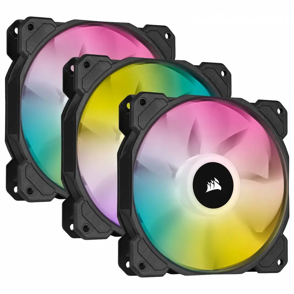 Вентилатори Corsair iCUE SP120 RGB ELITE Performance 120mm PWM Triple Pack with Lighting Node CORE - CO-9050109-WW