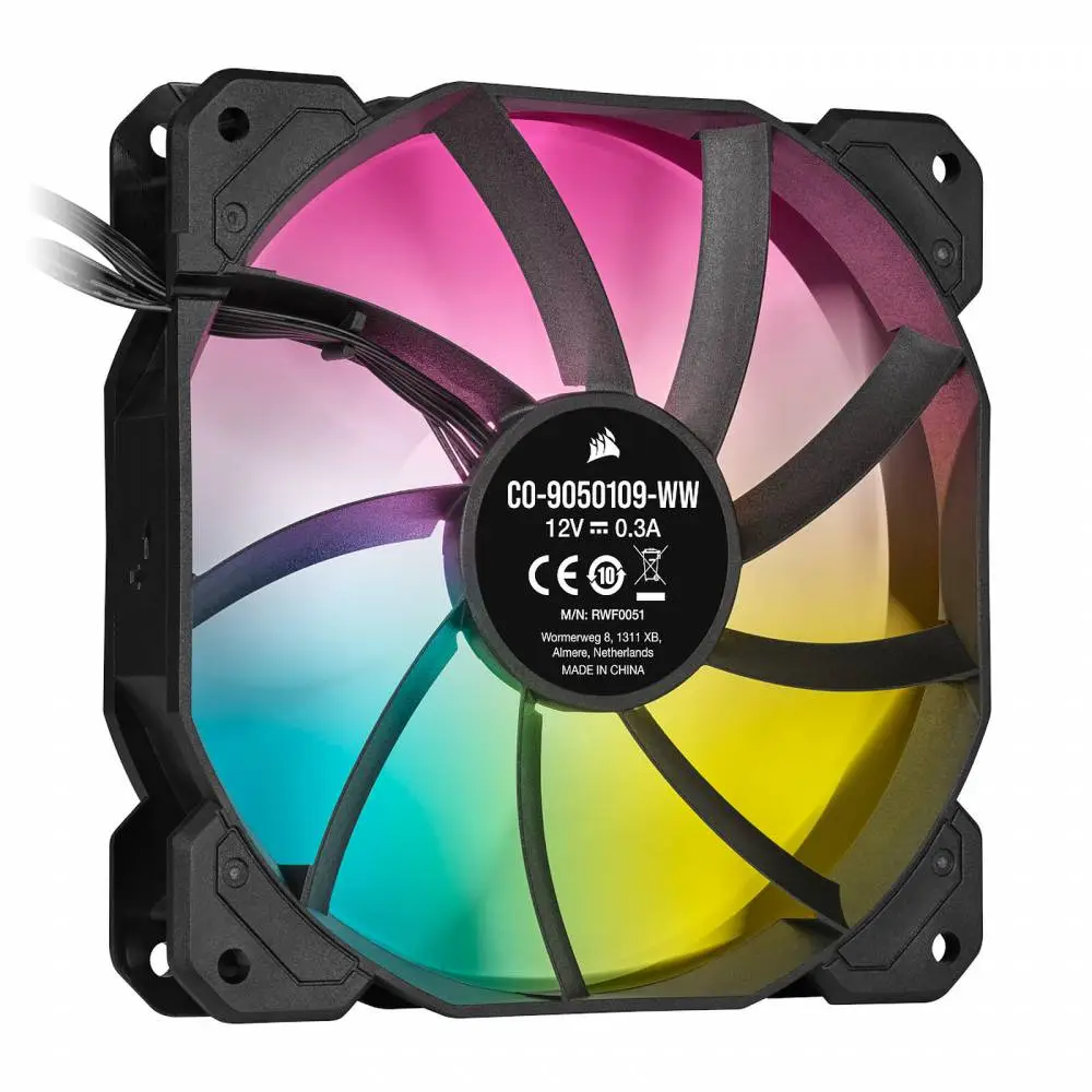 Вентилатори Corsair iCUE SP120 RGB ELITE Performance 120mm PWM Triple Pack with Lighting Node CORE - CO-9050109-WW