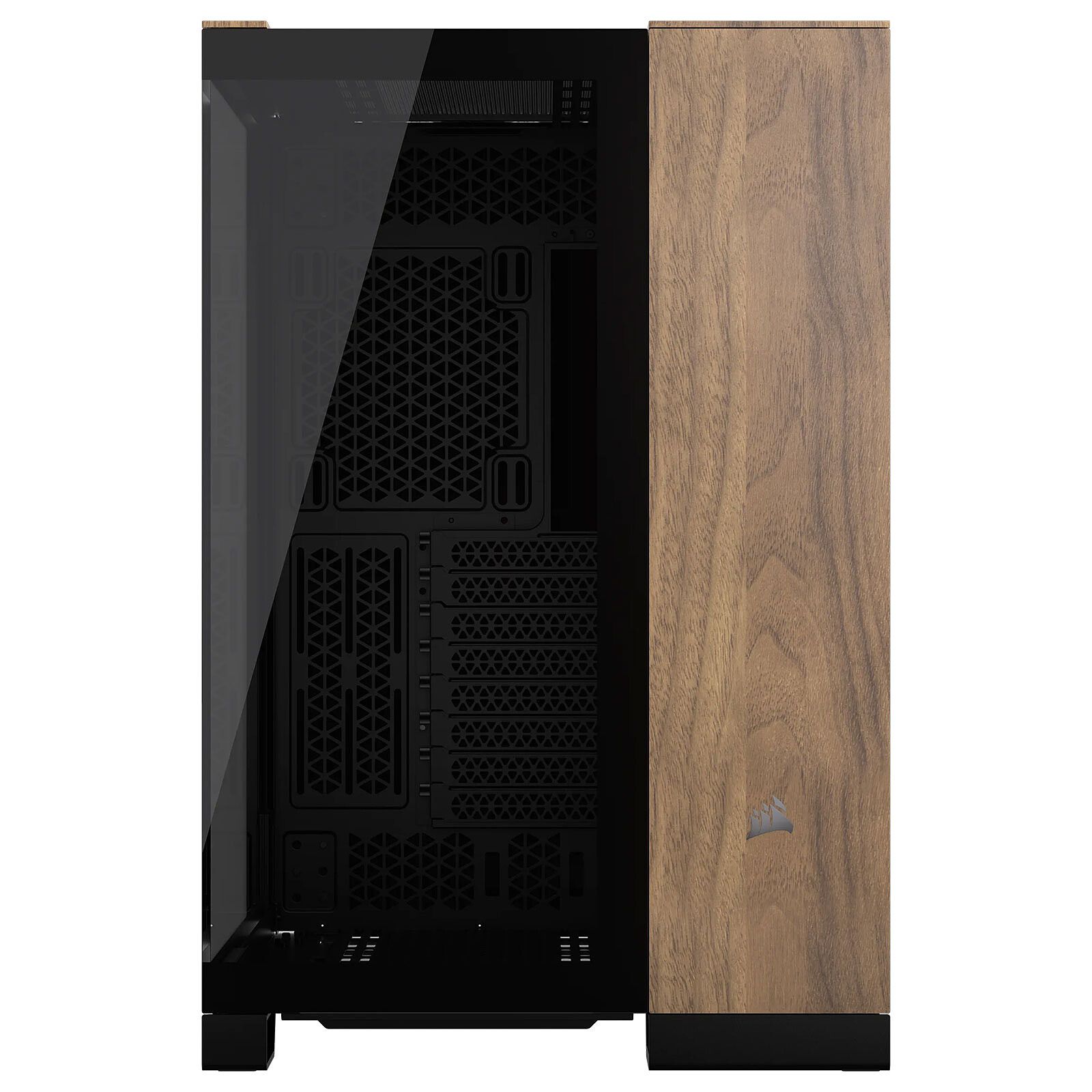 Кутия Corsair 6500X Mid-Tower Dual Chamber PC Case Black/Walnut Wood - CC-9011282-WW