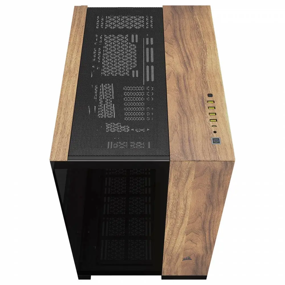 Кутия Corsair 6500X Mid-Tower Dual Chamber PC Case Black/Walnut Wood - CC-9011282-WW