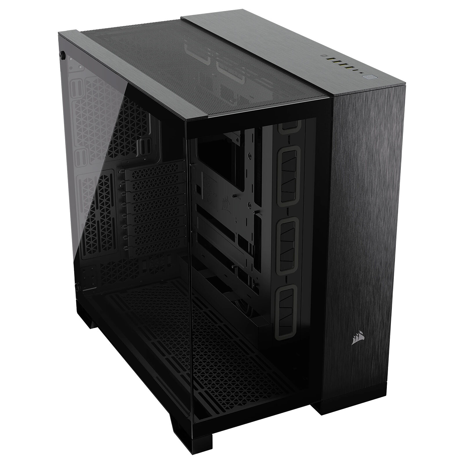 Case Corsair 6500X Mid-Tower Dual Chamber PC Case Black/Obsidian Aluminum - CC-9011283-WW