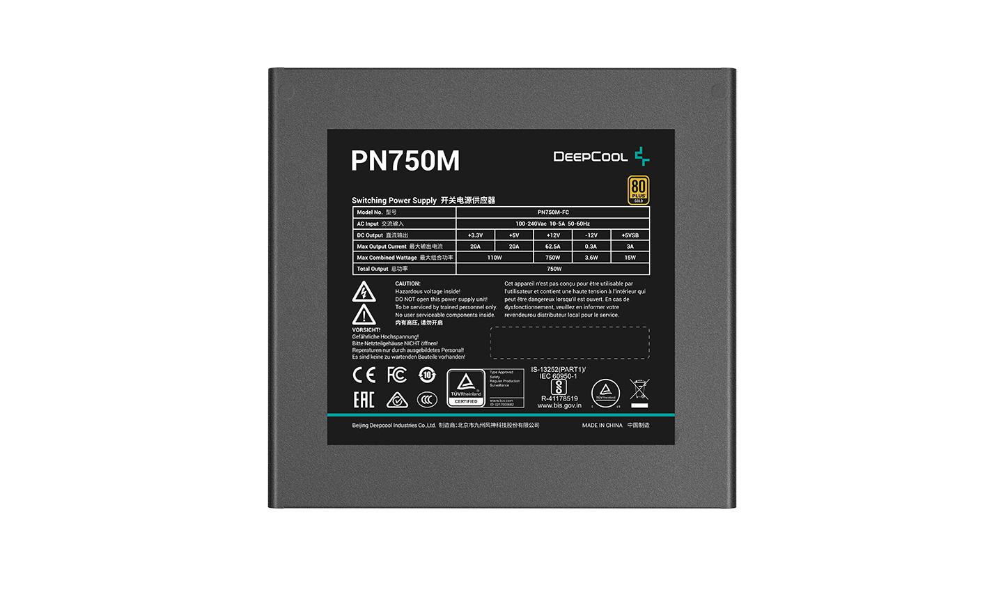 Захранване DeepCool PN750-M 750W 80 Plus Gold PSU ATX 3.1 PCIe Gen 5