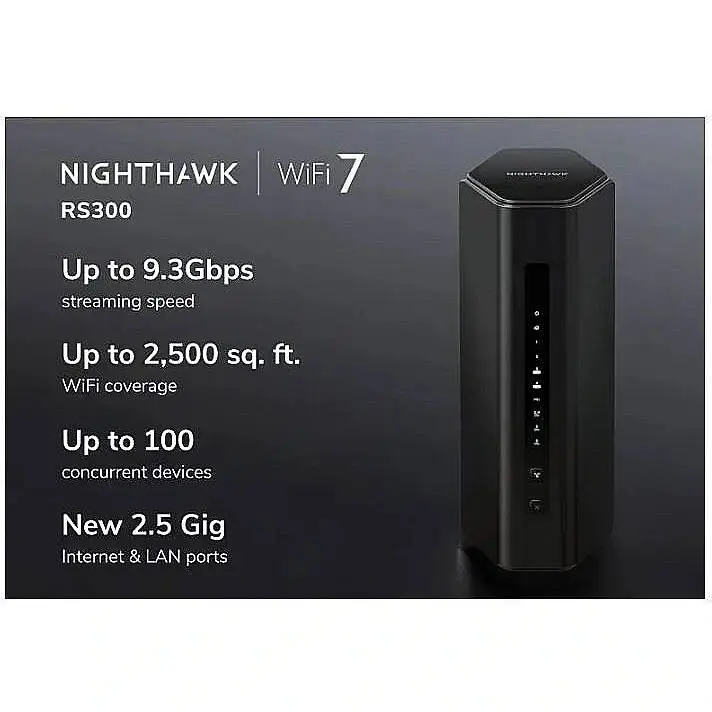 Рутер NETGEAR 5Port Nighthawk Wi-Fi 7 BE9300 Router RS300