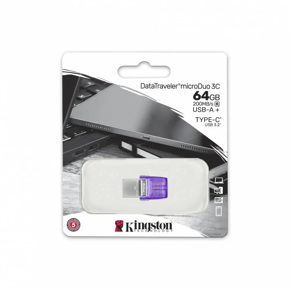 USB памет Kingston DataTraveler microDuo 3C USB 256GB Dual interface USB Type-C and Type-A - DTDUO3CG3/256GB