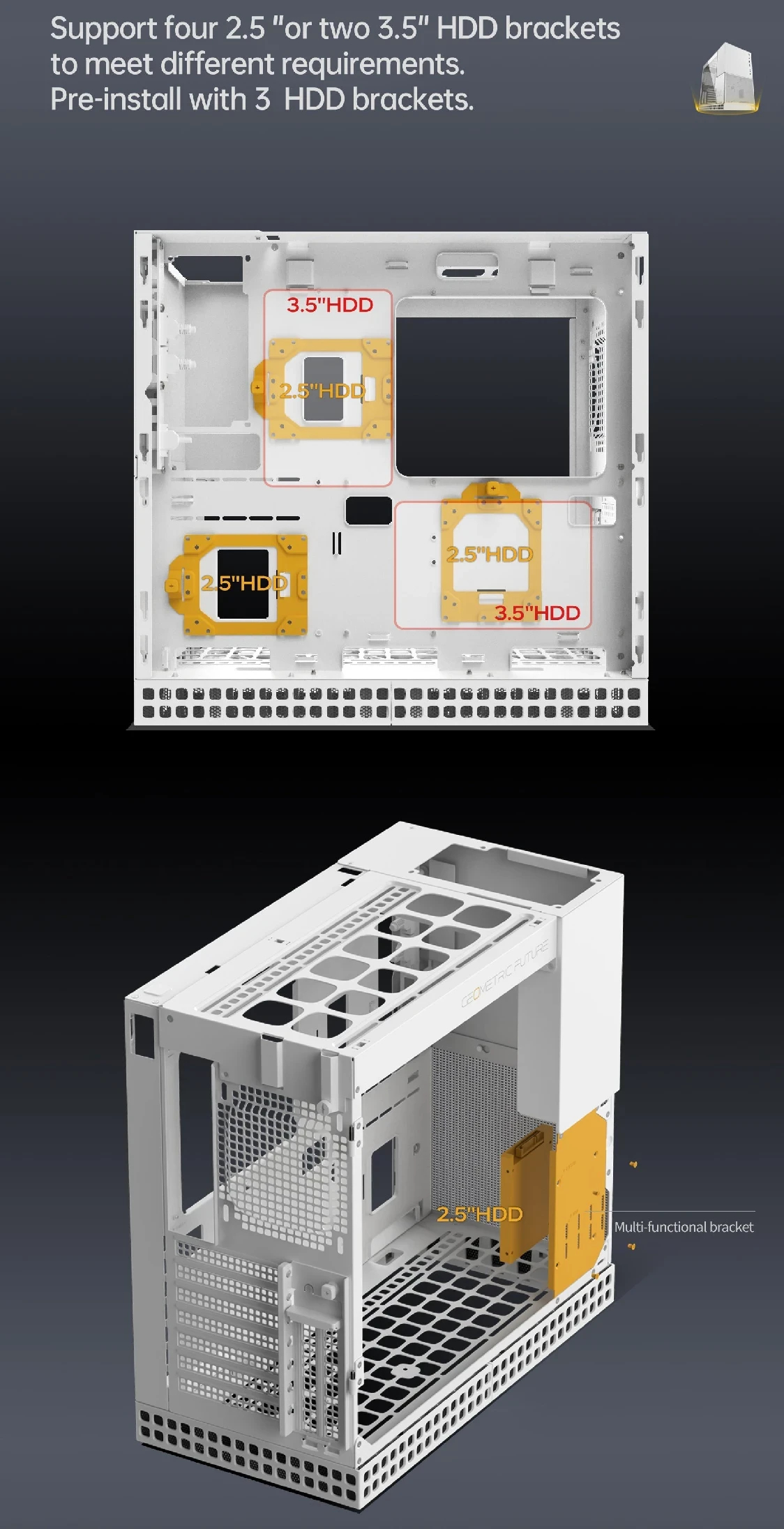 Кутия Geometric Future Model 4 king Arthur White Case EATX