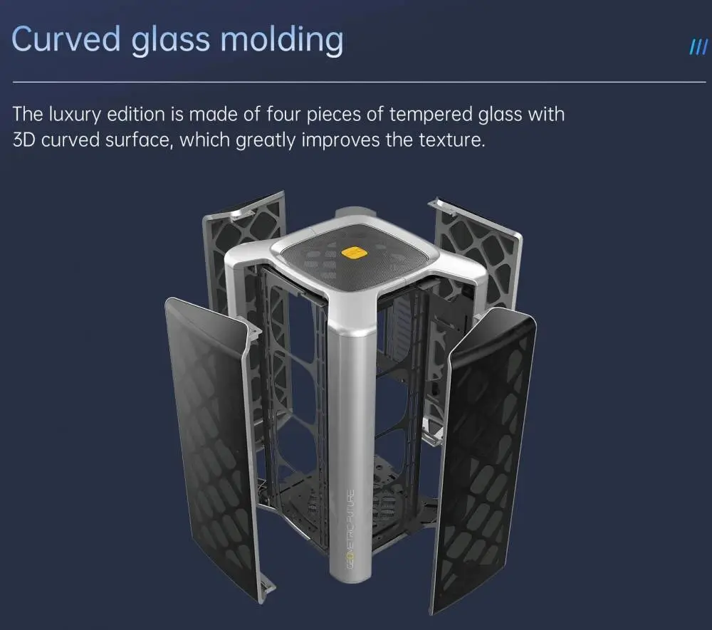 Кутия Geometric Future Model 2 THE ARK Mesh Black Case mATX
