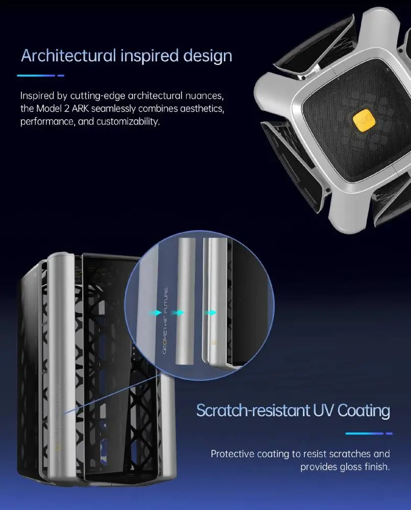 Кутия Geometric Future Model 2 THE ARK Mesh Black Case mATX