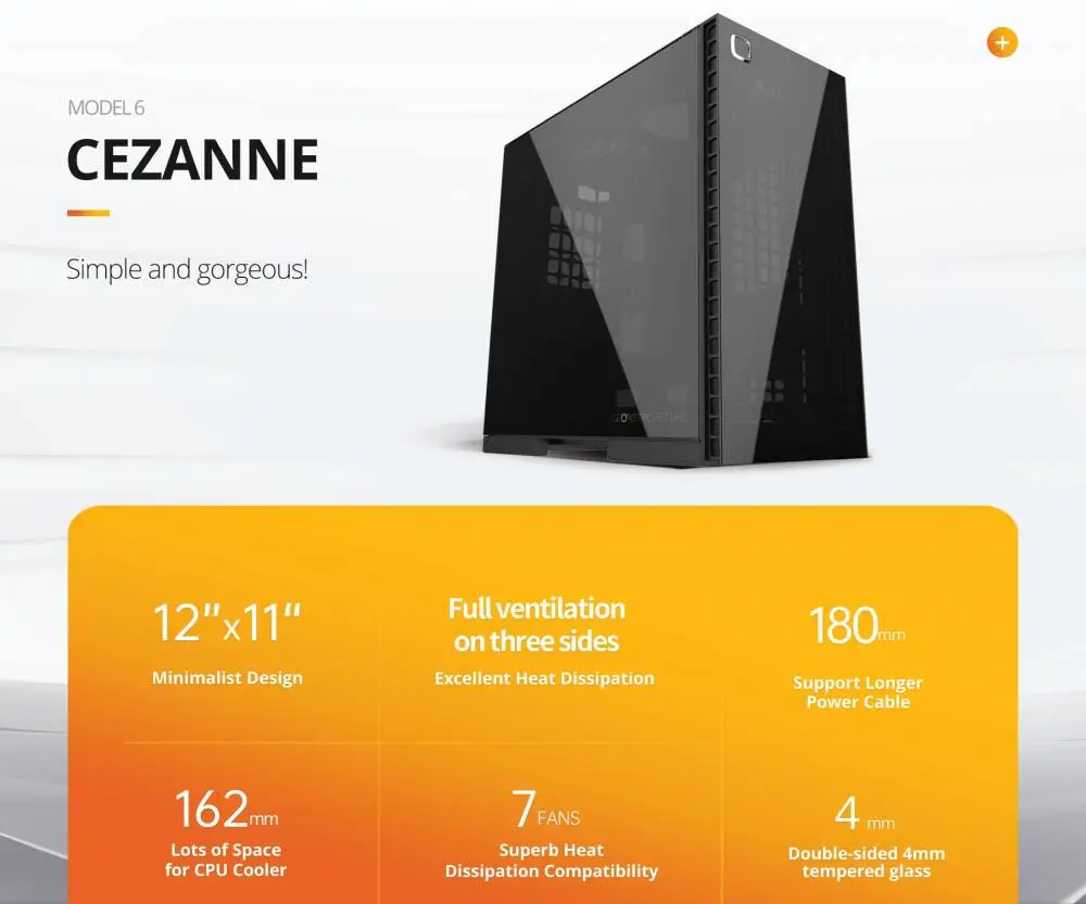 Кутия Geometric Future Model 6 Cezanne Black Case EATX