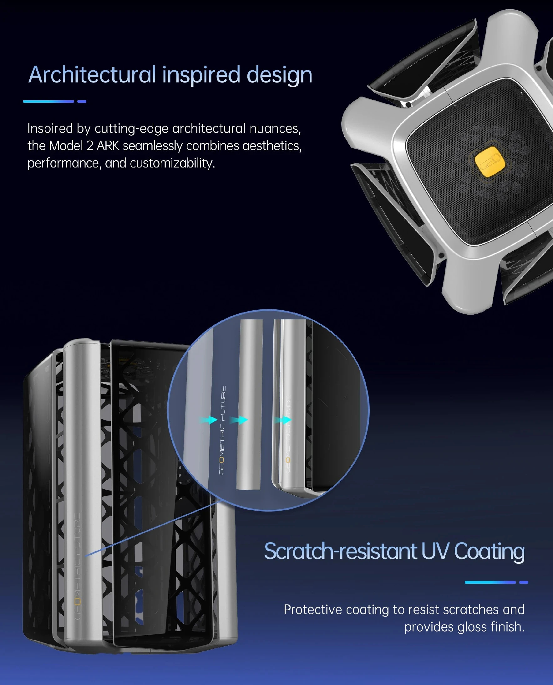 Корпус Geometric Future Model 2 THE ARK Mesh White Case mATX