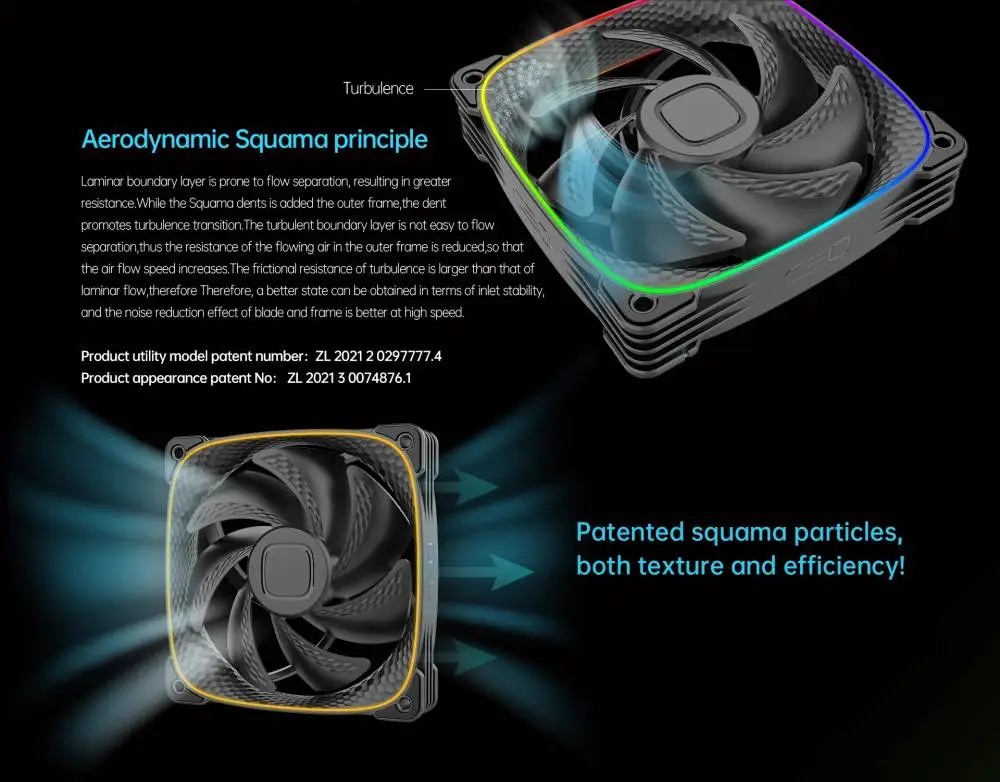 Вентилатори Geometric Future Squama 2503B Black Fan Pack 3-in-1 - 1F2503B312000