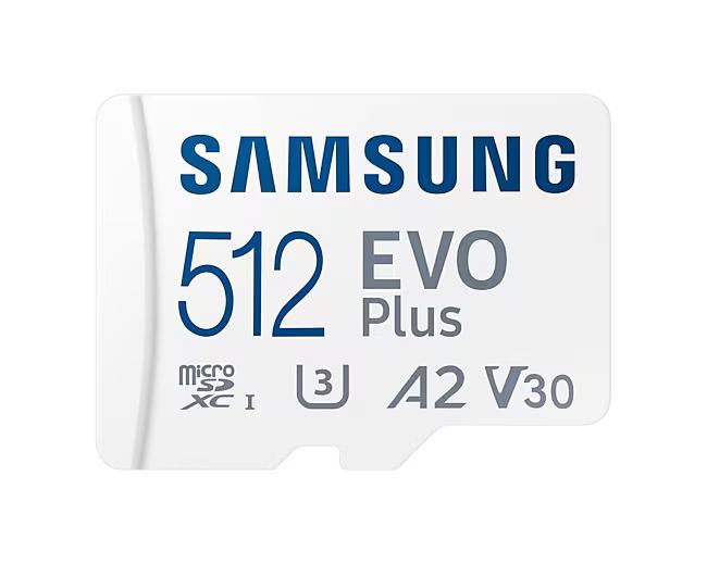 Κάρτα μνήμης Samsung EVO Plus, microSDXC, UHS-I, 512GB, Αντάπτορας