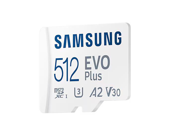 Κάρτα μνήμης Samsung EVO Plus, microSDXC, UHS-I, 512GB, Αντάπτορας
