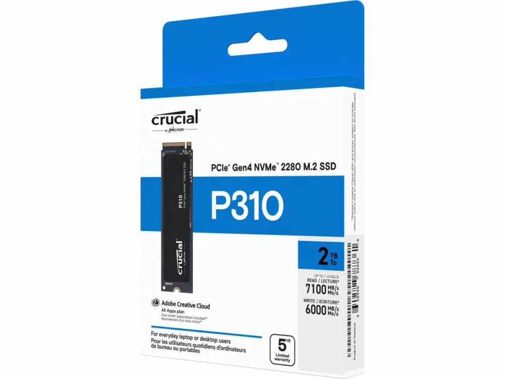 Диск SSD Crucial P310 2TB M.2 2280 NVMe PCIe Gen4x4 - CT2000P310SSD8