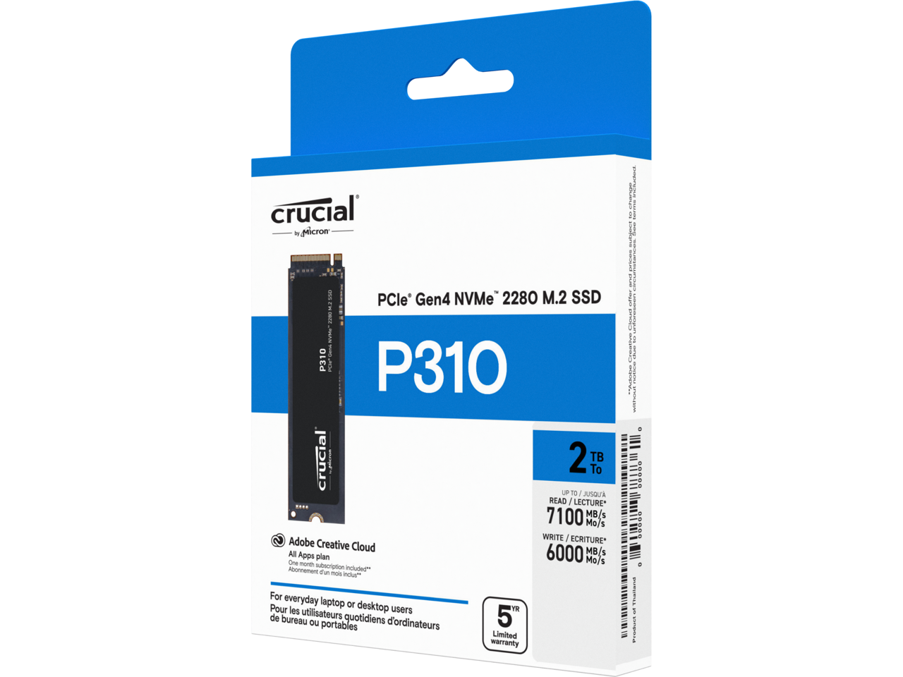 Диск SSD Crucial P310 2TB M.2 2280 NVMe PCIe Gen4x4 - CT2000P310SSD8
