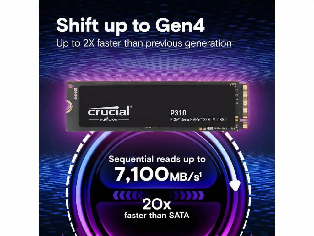 Диск SSD Crucial P310 500GB M.2 2280 NVMe PCIe Gen4x4 - CT500P310SSD8