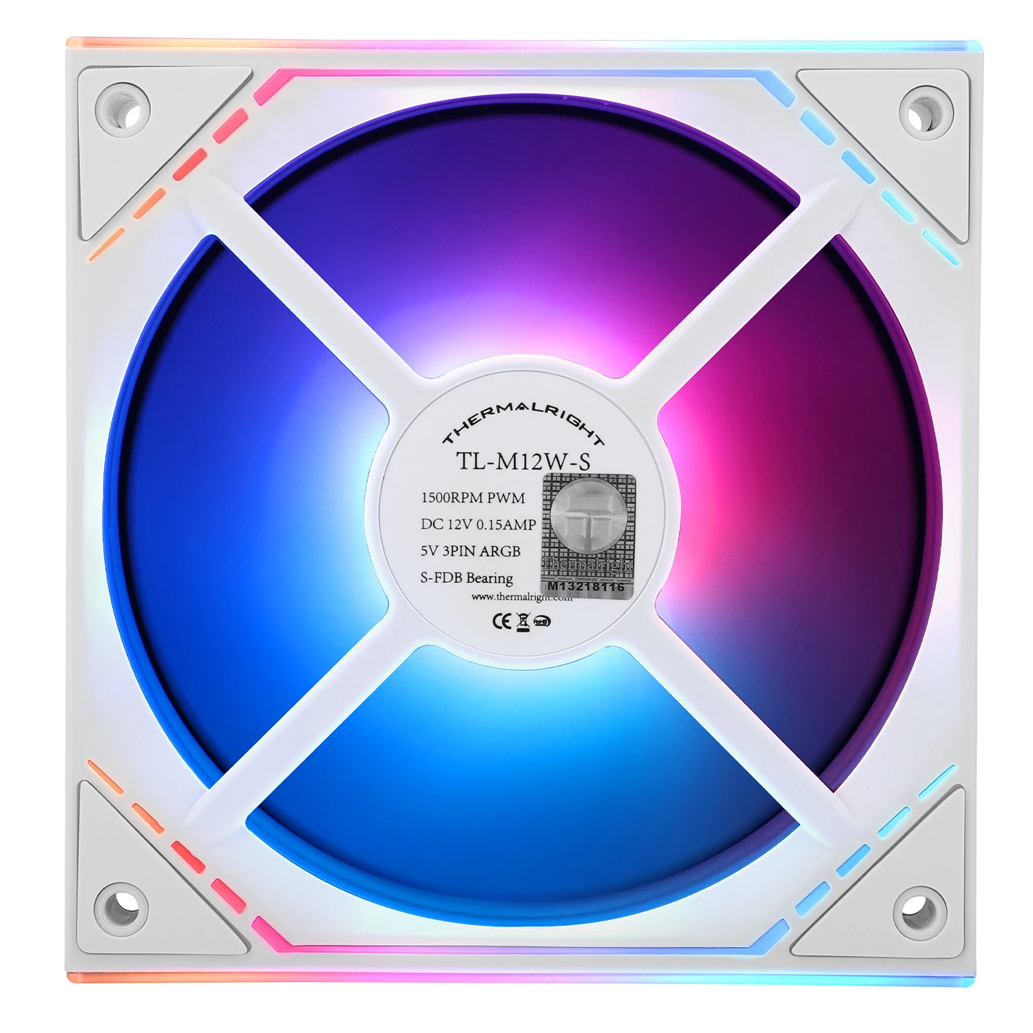 Вентилатор Thermalright TL-M12W-S Infinity Mirror aRGB Lighting White Fan 120mm