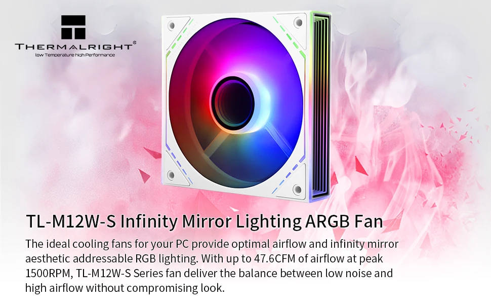 Вентилатор Thermalright TL-M12W-S Infinity Mirror aRGB Lighting White Fan 120mm