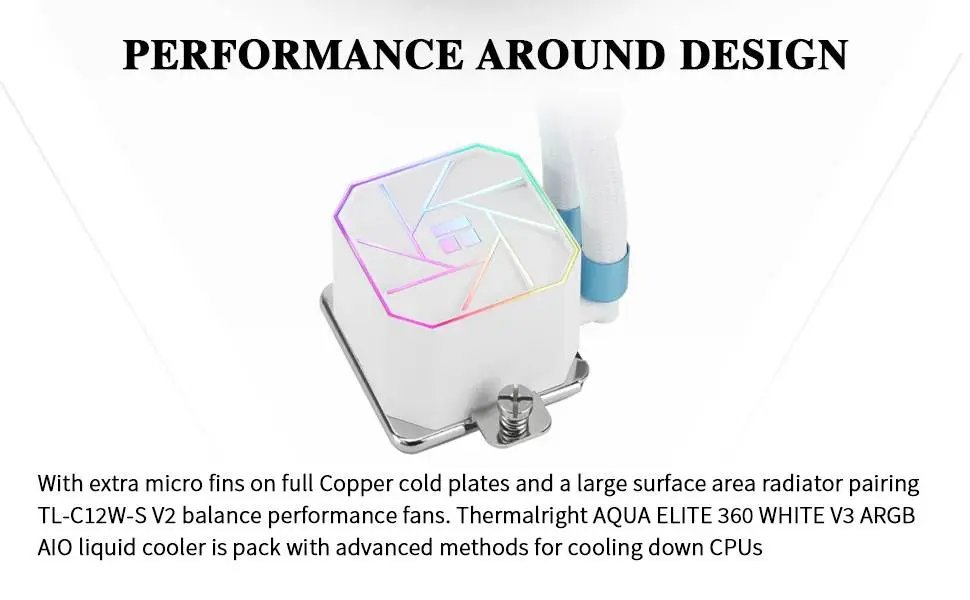Водно охлаждане Thermalright Aqua Elite 360 White A-RGB V3 Water Cooling