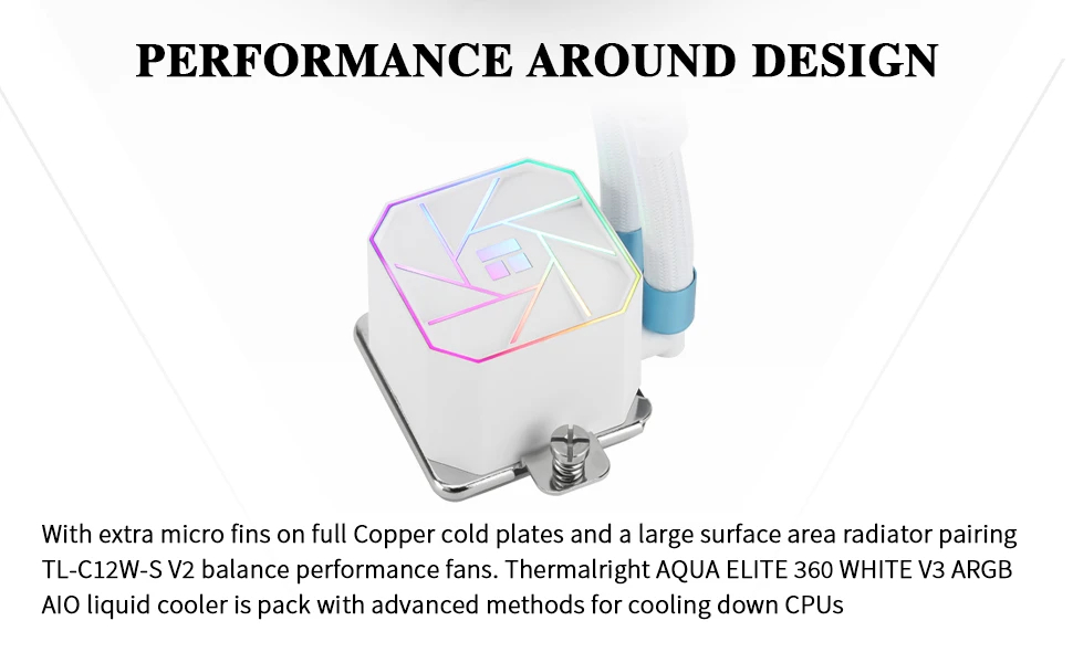 Водно охлаждане Thermalright Aqua Elite 360 White A-RGB V3 Water Cooling