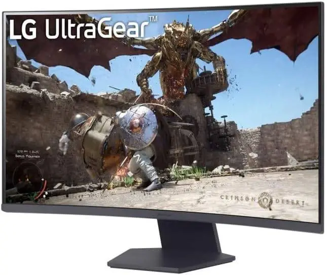 Монитор LG UltraGear 32GS60QC-B, 32" Curved 1000R, VA, QHD 2560x1440, 180Hz, 1ms, HDR10, AMD FreeSync