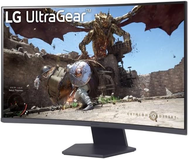 Монитор LG UltraGear 32GS60QC-B, 32" Curved 1000R, VA, QHD 2560x1440, 180Hz, 1ms, HDR10, AMD FreeSync