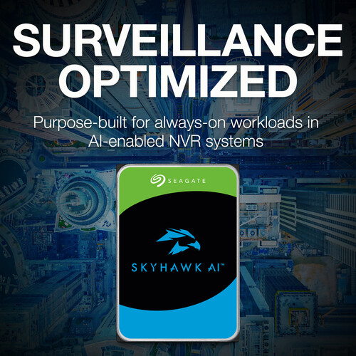 Твърд диск Seagate SkyHawk AI 24TB 3.5" 7200rpm 512MB SATA3 6Gb/s - ST24000VE002