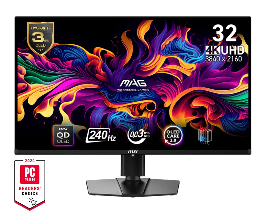 Монитор MSI MAG 321UPX QD-OLED, 31.5", OLED UHD 4K 3840x2160, 240Hz, 0.03ms, HDR400, Adaptive-Sync, DP, HDMI, USB Type-C