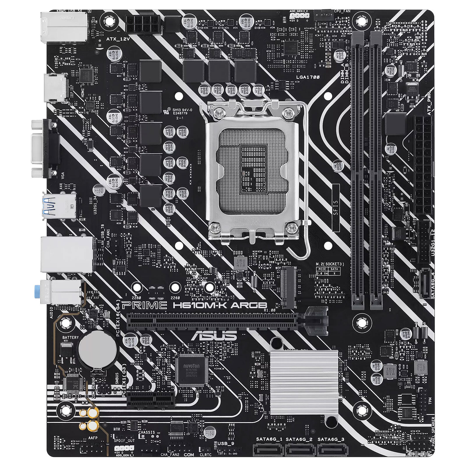 Дънна платка ASUS PRIME H610M-K ARGB D5 LGA1700