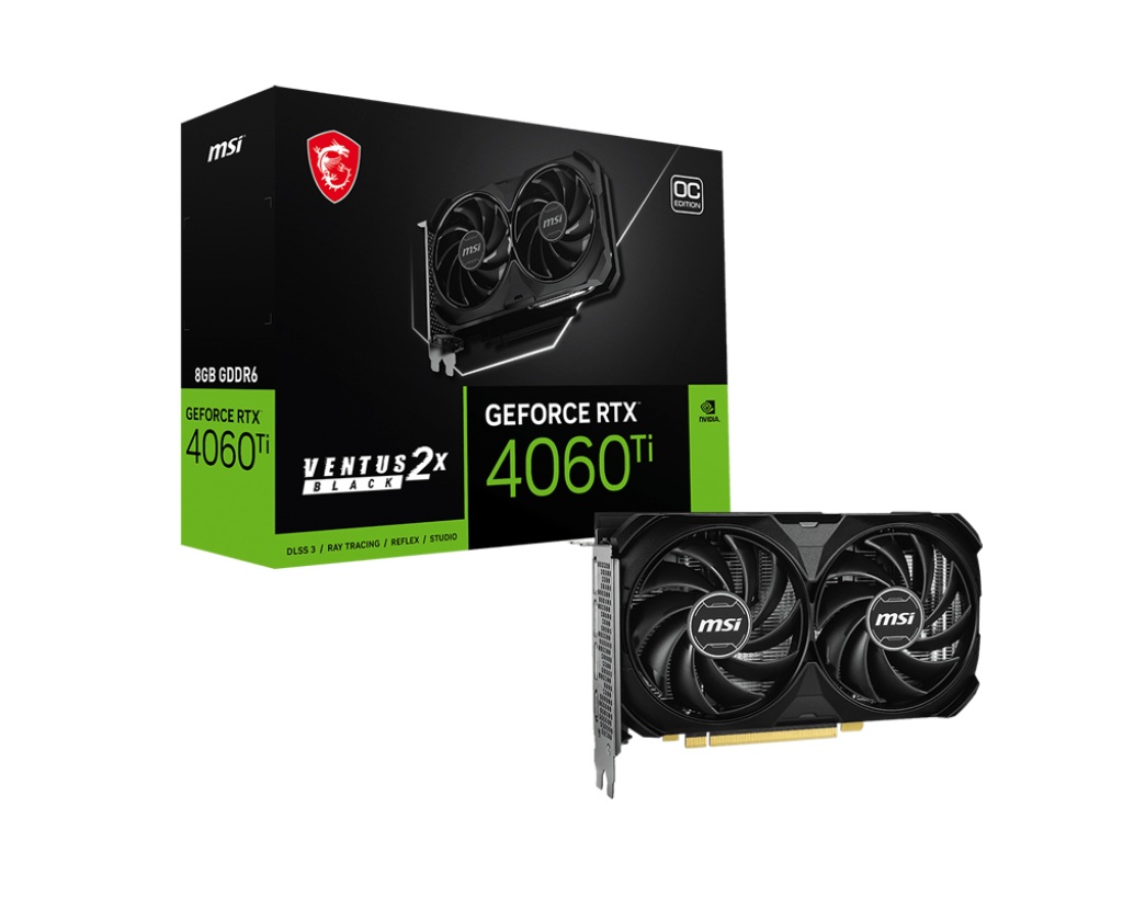 Видео карта MSI GeForce RTX 4060 Ti 8G VENTUS 2X BLACK E1 OC - 912-V512-013