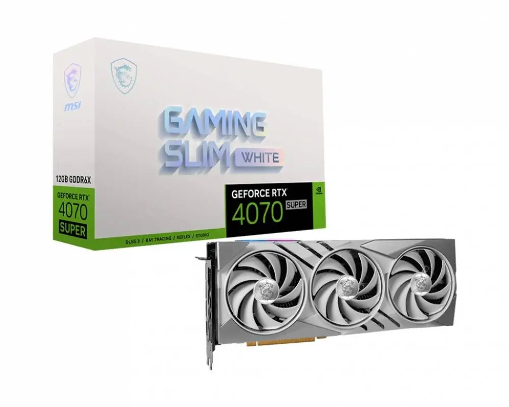 Видео карта MSI GeForce RTX 4070 SUPER 12G GAMING SLIM WHITE - 912-V513-800