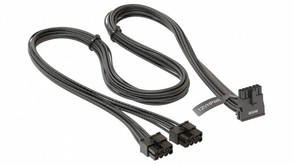 Модулен кабел Seasonic Modding Cable 600W Black 90 degree PCIe 5.0 12VHPWR - SS-2x8P-90-12V-2x6-600-BK