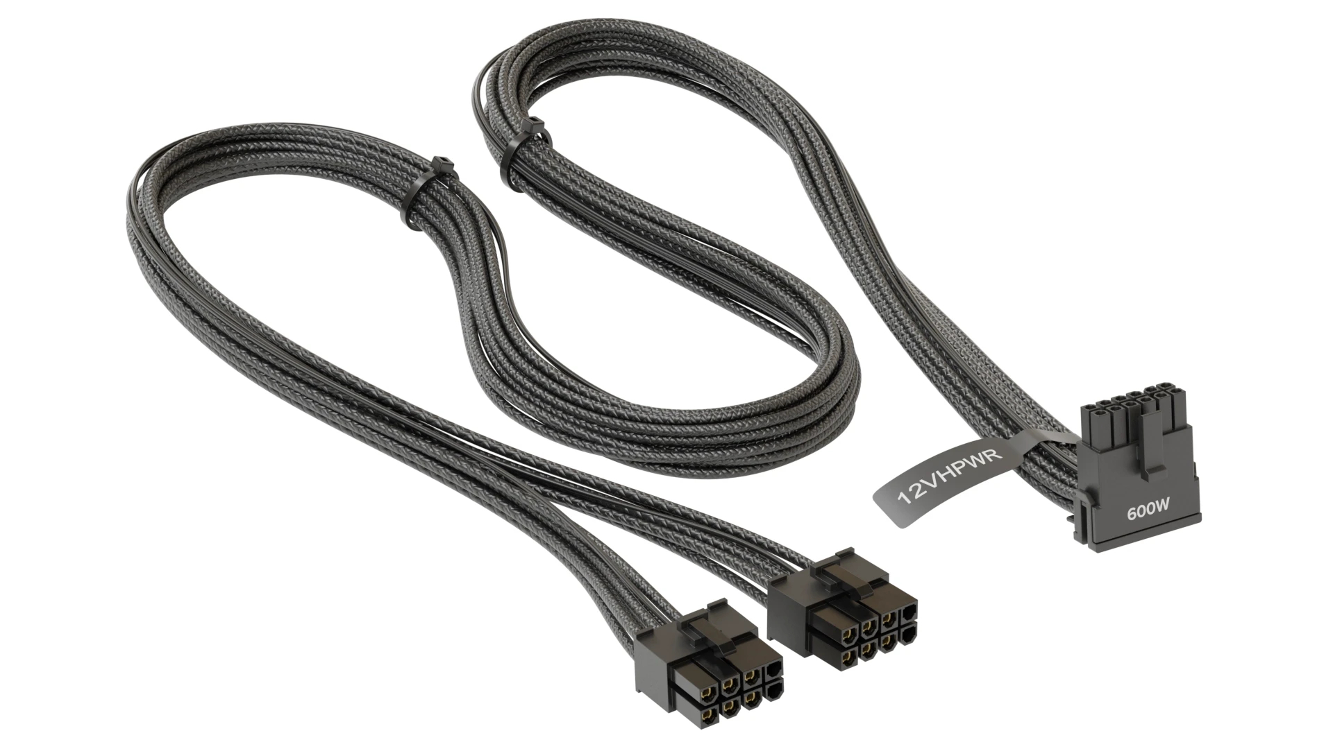 Модулен кабел Seasonic Modding Cable 600W Black 90 degree PCIe 5.0 12VHPWR - SS-2x8P-90-12V-2x6-600-BK