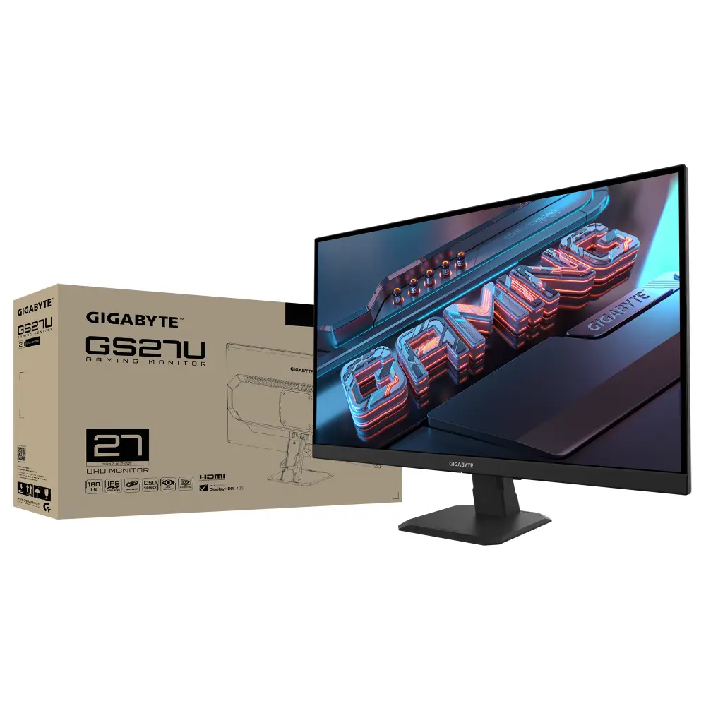 Монитор Gigabyte GS27U 27" IPS, 4K UHD 3840x2160, 160Hz, 1 ms, HDR400, HDMI 2.1, AMD FreeSync Premium