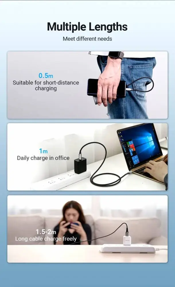 Vention Кабел USB 2.0 Type-C to Type-C - 1.0M Black 5A Fast Charge - TAEHF