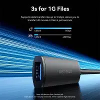 Vention Кабел удължение USB 3.0 AM / AF Active Extension Cable 5M Black - CBMBJ