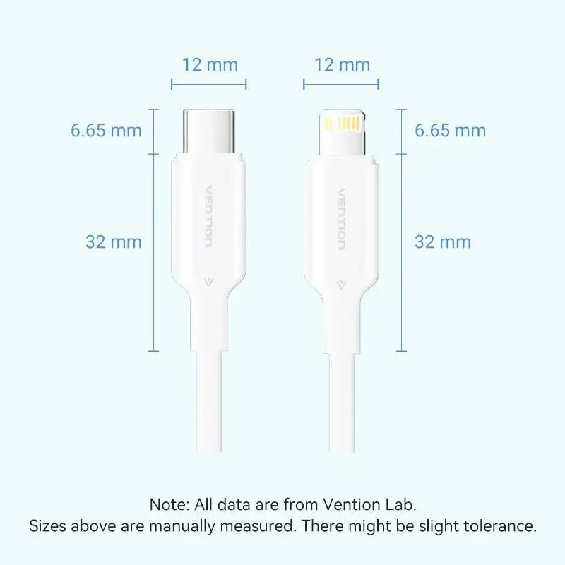 Vention кабел Cable USB 2.0 Type-C to Lighting 1m White - LAKWF