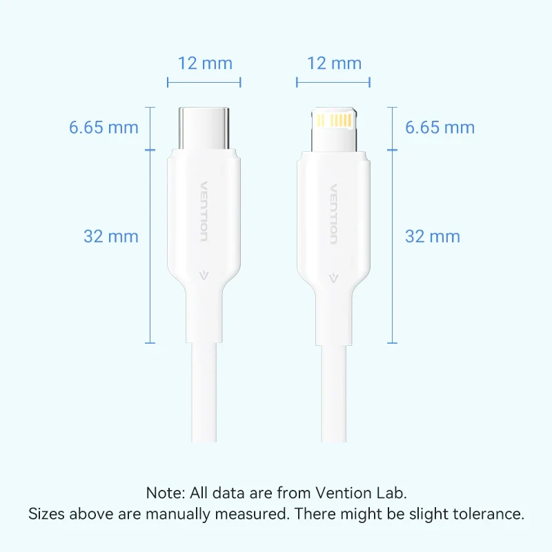 Vention кабел Cable USB 2.0 Type-C to Lighting 1m White - LAKWF