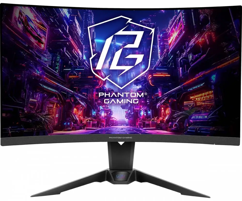 Monitor Asrock PG27QRT2A, 27", VA Curved 1500R, WQHD 2560x1440, 180Hz, 1ms, AMD FreeSync, Antena Wi-Fi